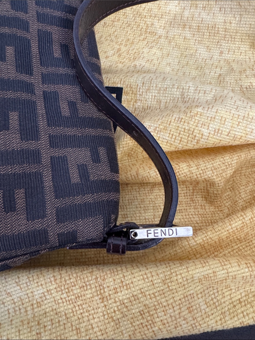 Fendi Brown Monogram Canvas Baguette Clutch with Silver Hardware - Picture 12 of 13